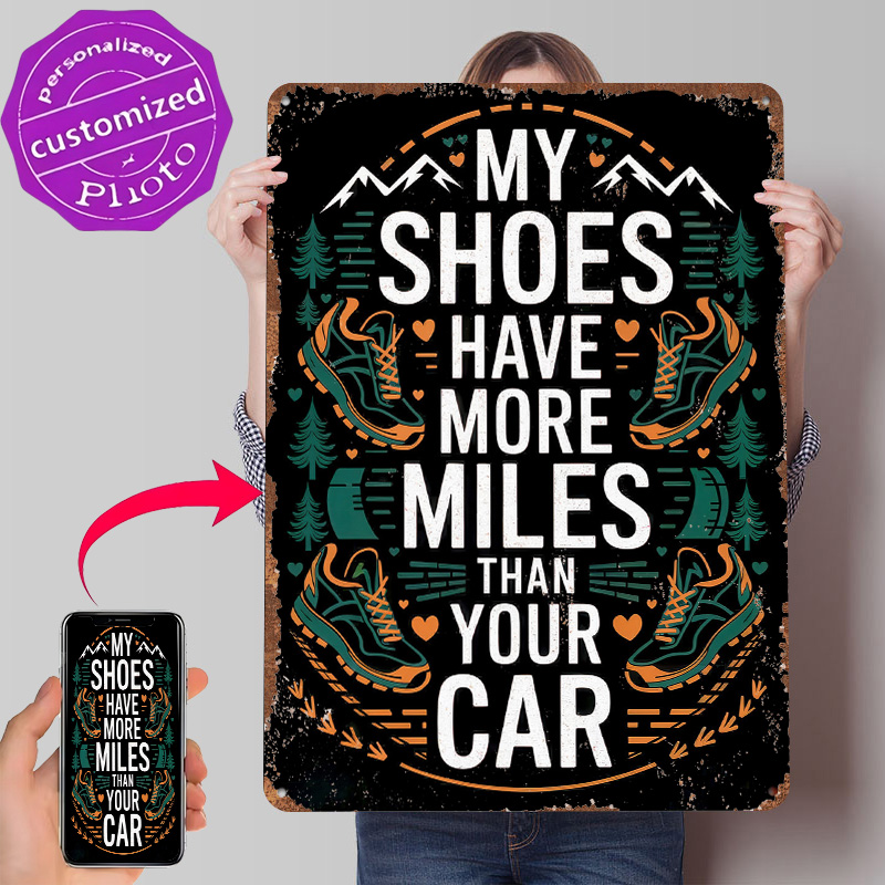 Retro Gaming Quotes - Hiking Shoes Quote Tinplate Poster Customized