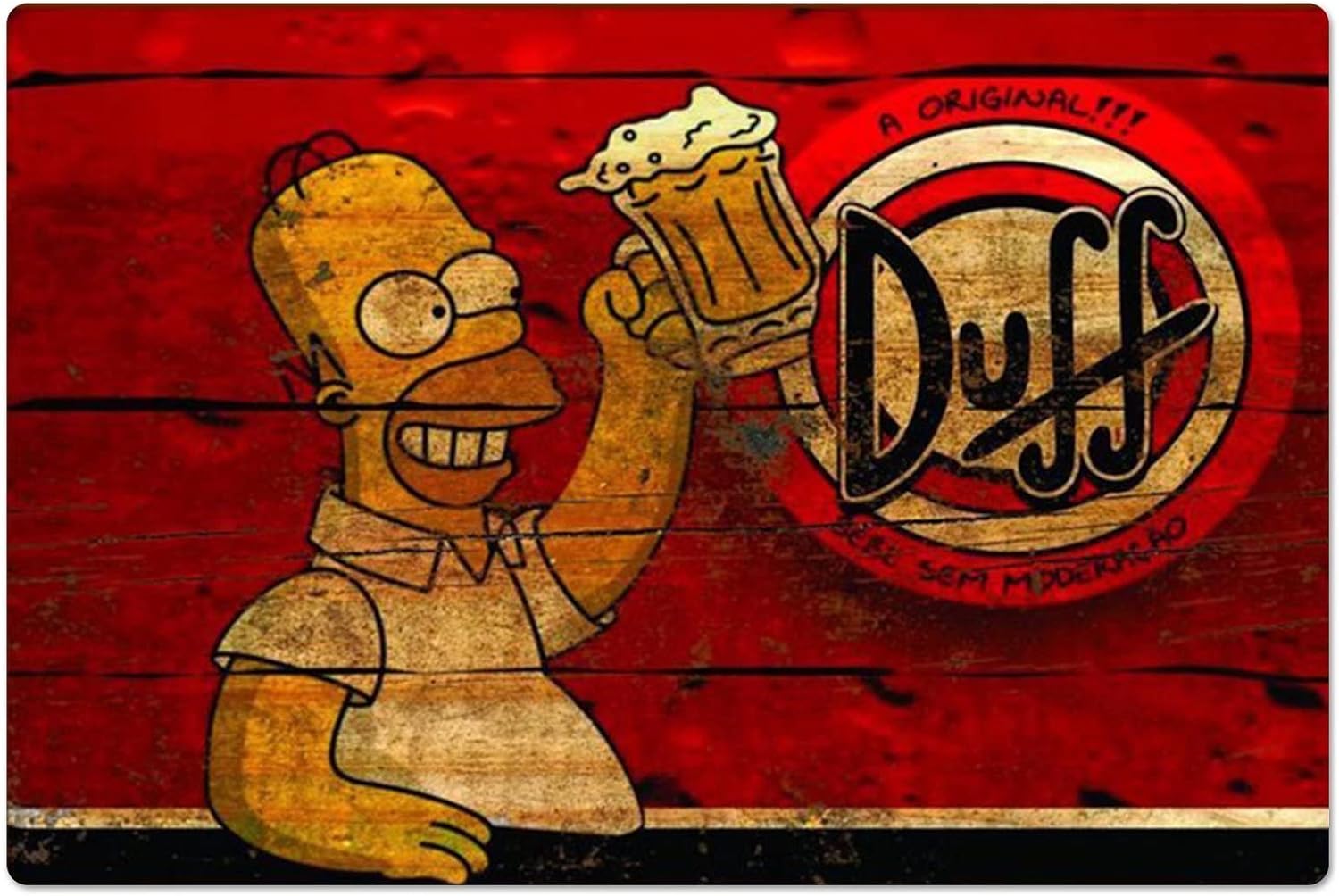 Retro Gaming Pictures - Retro Metal Poster Homer Duff Beer