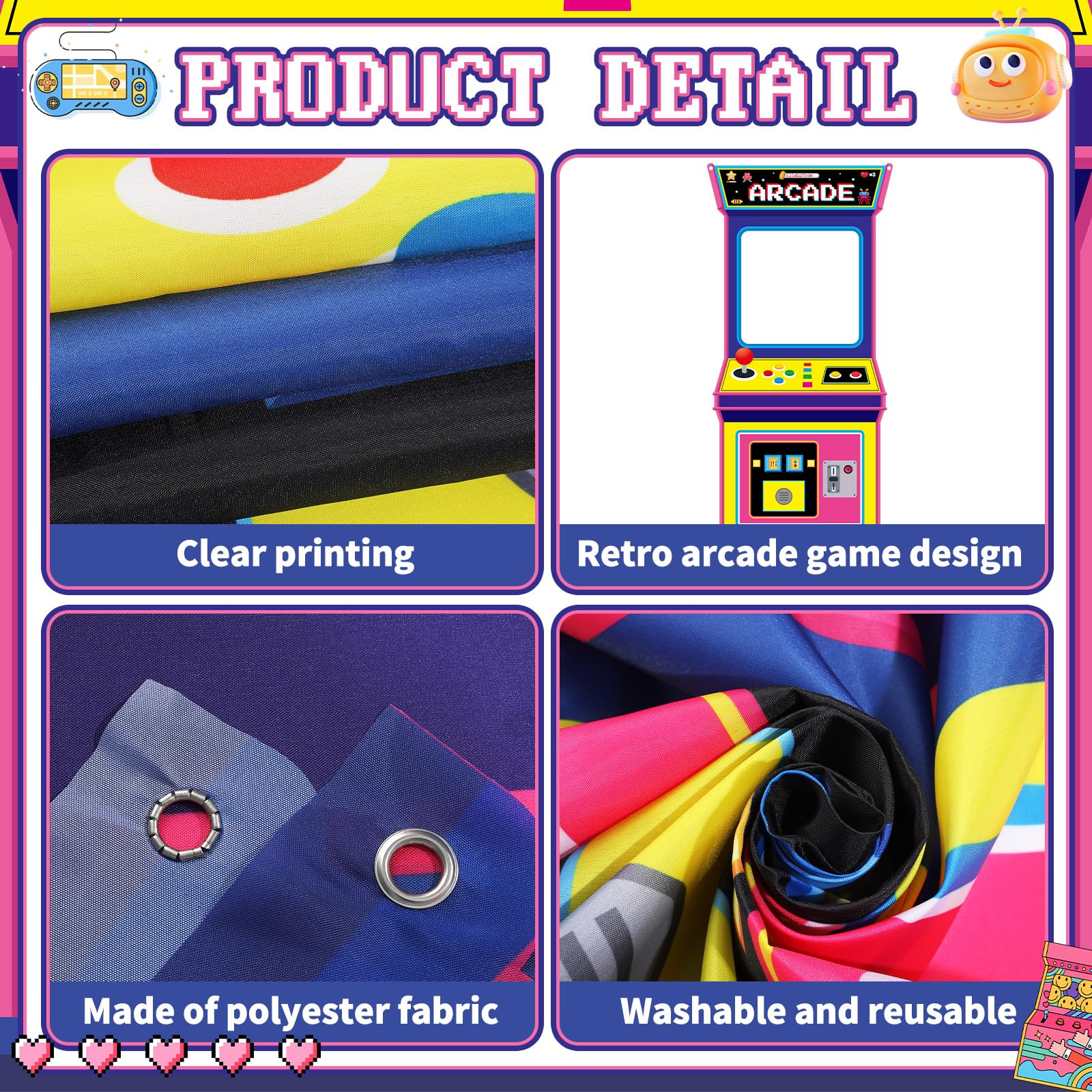 Retro Video Gaming Fabric Arca - Retro Gaming Games 评论和价格