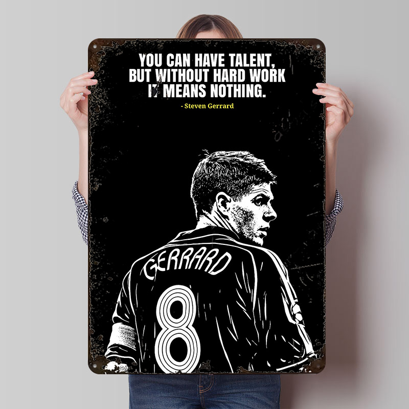 Steven Gerrard Quote Metal Pos - Retro Gaming Quotes 评论和价格