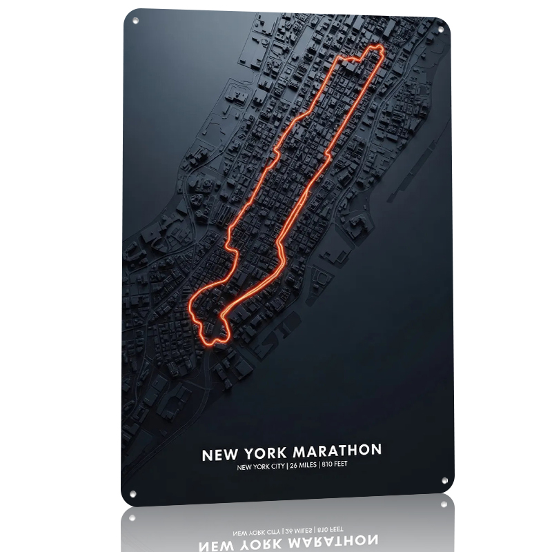 New York Marathon Map Tin Post - Retro Gaming York 评论和价格