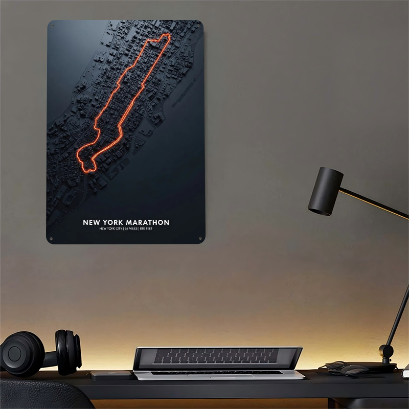 New York Marathon Map Tin Post - Retro Gaming York 评论和价格