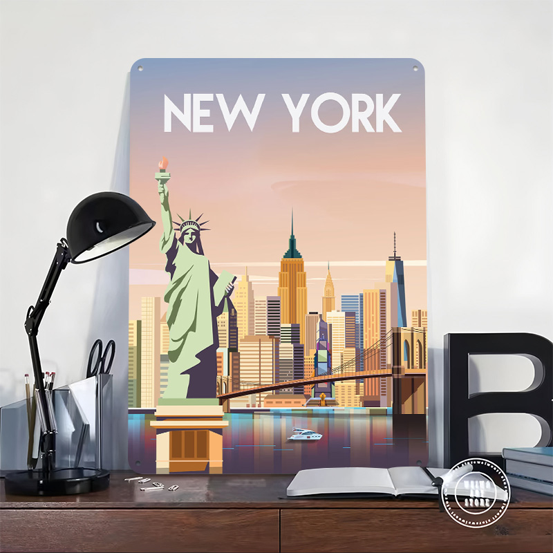 New York Metal Poster Custom W - Retro Gaming York 评论和价格