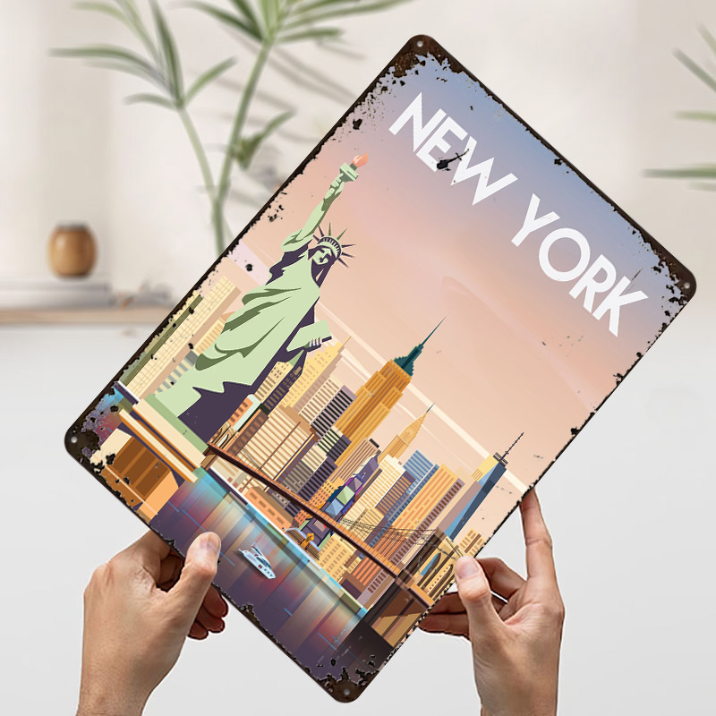 New York Metal Poster Custom W - Retro Gaming York 评论和价格