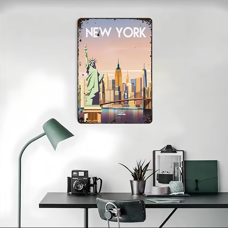 New York Metal Poster Custom W - Retro Gaming York 评论和价格