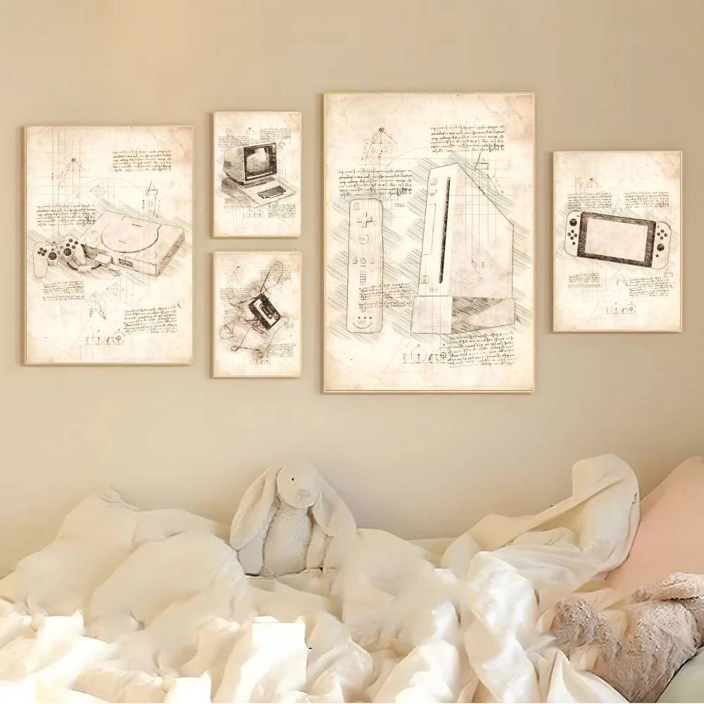 Vintage Gaming Console Sketch  - Retro Gaming Wallpaper 评论和价格