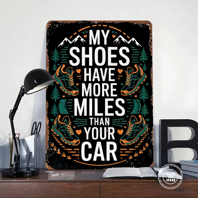 Hiking Shoes Quote Tinplate Po - Retro Gaming Quotes 评论和价格