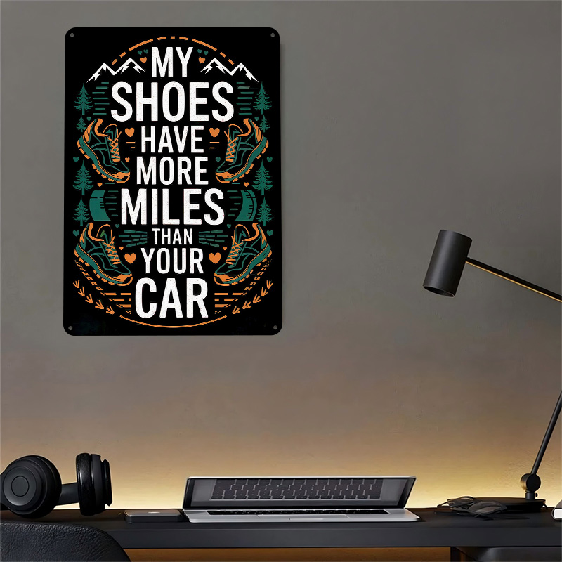 Hiking Shoes Quote Tinplate Po - Retro Gaming Quotes 评论和价格