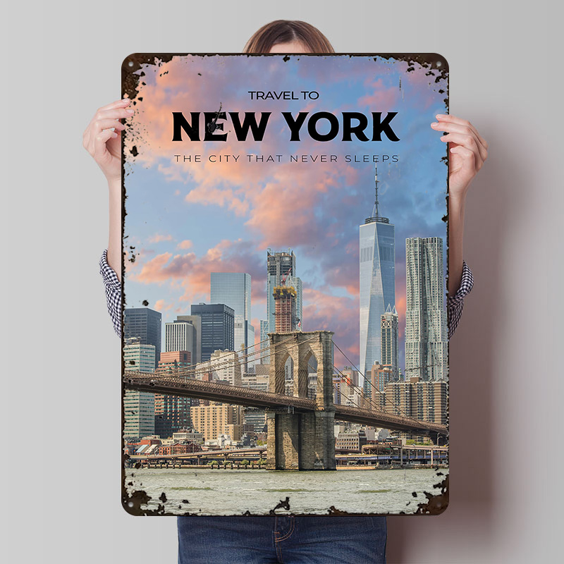 New York Travel Print Poster C - Retro Gaming York 评论和价格