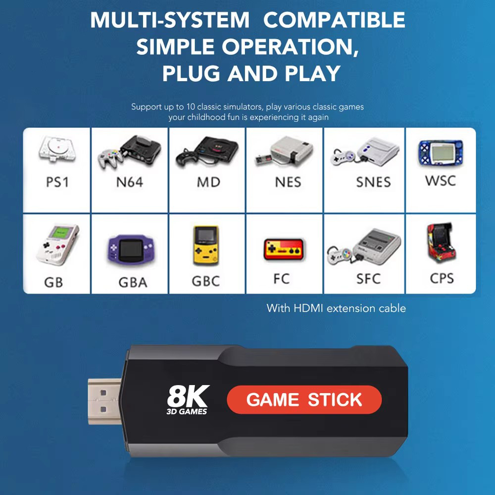 X2 Game Stick HD 4K 8K 3D Cons - Retro Gaming Game Stick 评论和价格