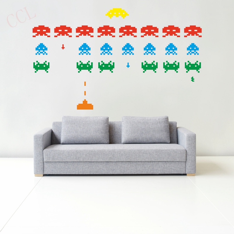 Gamer Vinyl Stickers SPACE INV - Retro Gaming Wallpaper 评论和价格